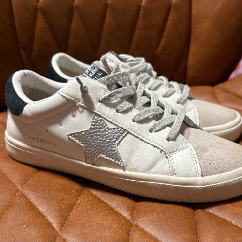 Vintage Havanas White and Silver Star Sneakers